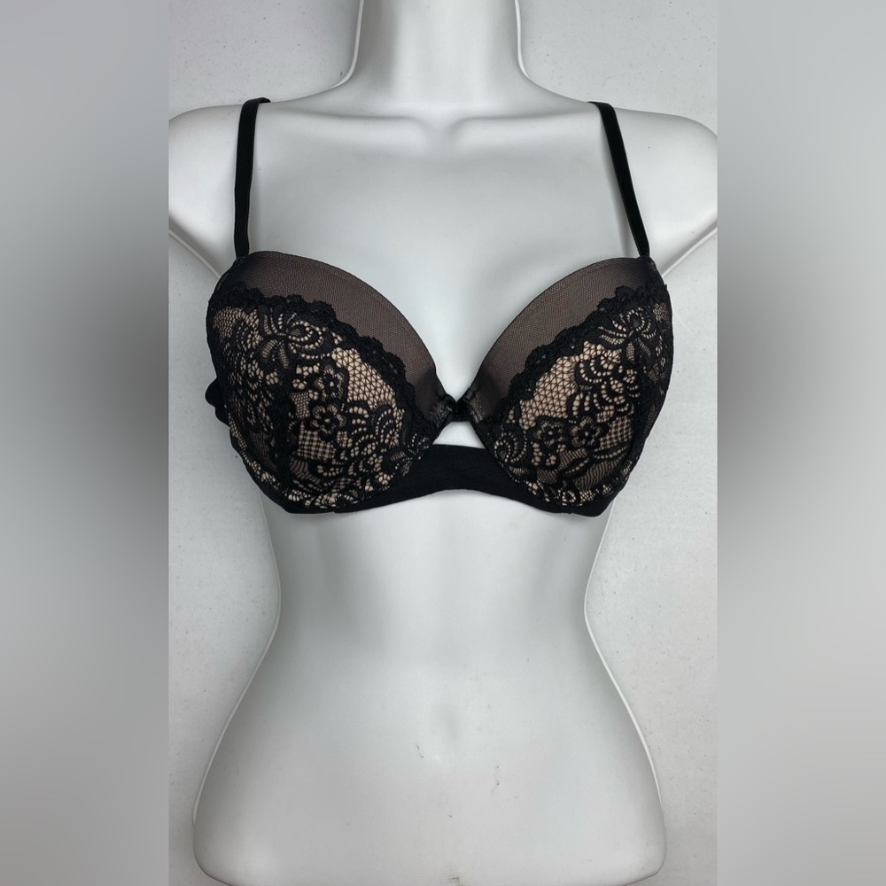 R & V BLK/BEIGE Lightly Lined Underwire, 34B *P1095
